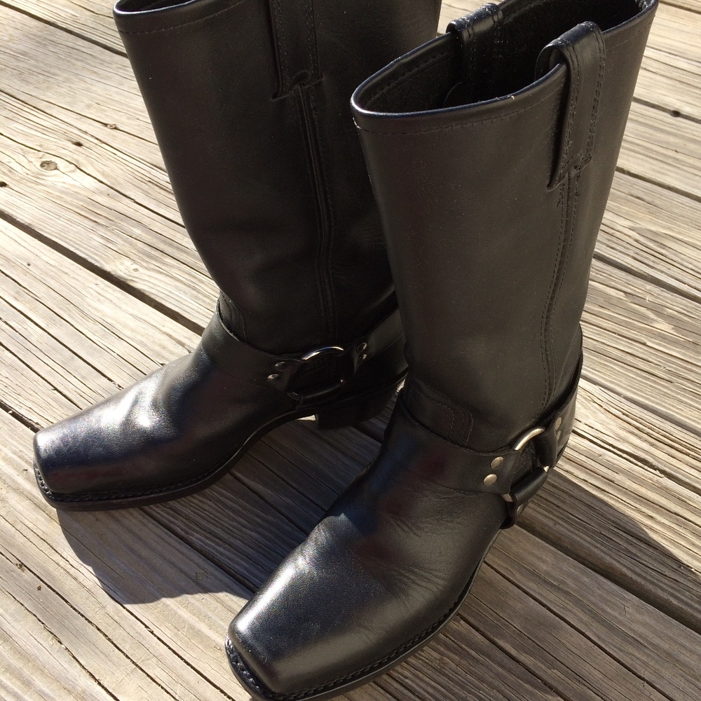 Frye 12R Harness Boots Black